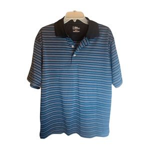 PGA Tour Polo Mens Blue Stripes Size M